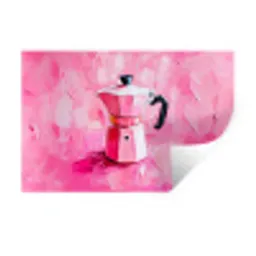 Roze - Verf - Coffee Muursticker klein -3d