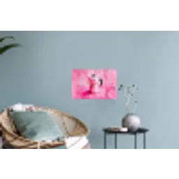 Roze - Verf - Coffee Muursticker klein -plant