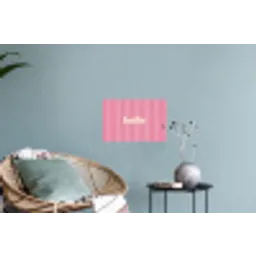 Roze - Gestreept - Belle Muursticker klein -plant