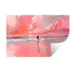 Roze - Surfen - Zee Muursticker klein -3d