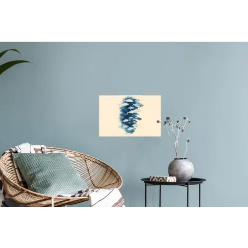 Vissen - Minimalistisch - Blauw Muursticker klein -plant