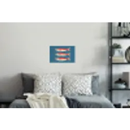 Vissen - Rood - Blauw Muursticker klein -slaapkamer
