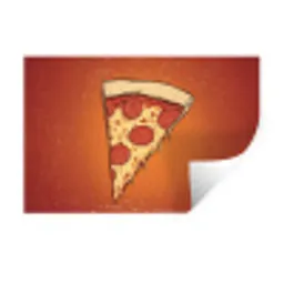 Pizza - Kaas - Rood - Pepperoni Muursticker klein -3d