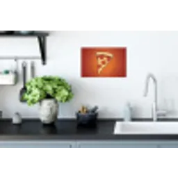 Pizza - Kaas - Rood - Pepperoni Muursticker klein -keuken