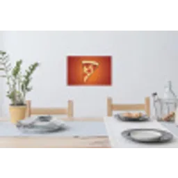 Pizza - Kaas - Rood - Pepperoni Muursticker klein -eettafel