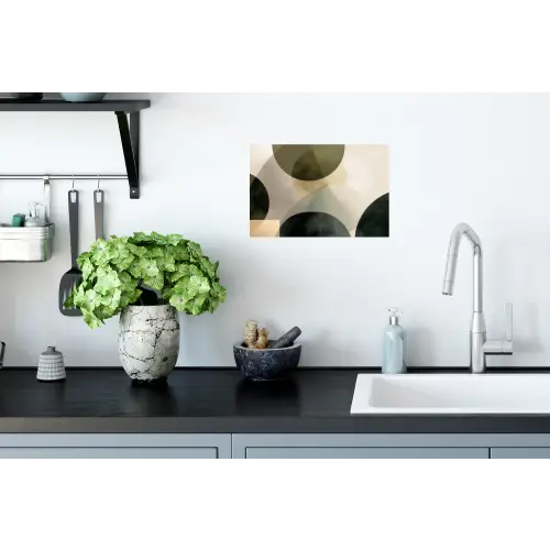 Vlakken - Abstract - Beige - Cirkels Muursticker klein -keuken