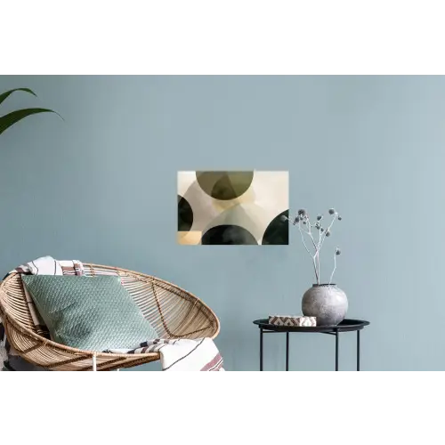 Vlakken - Abstract - Beige - Cirkels Muursticker klein -plant