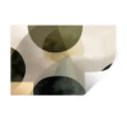 Vlakken - Abstract - Beige - Cirkels Muursticker klein -3d