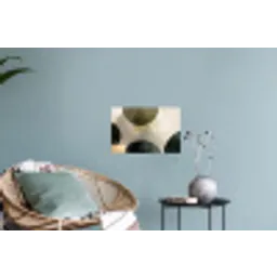 Vlakken - Abstract - Beige - Cirkels Muursticker klein -plant