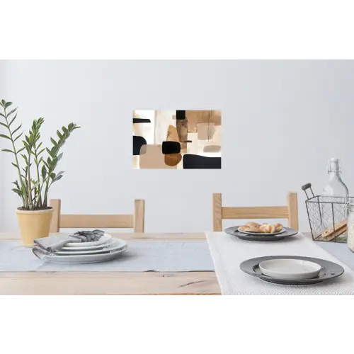 Vlakken - Abstract - Zwart - Strepen Muursticker klein -eettafel