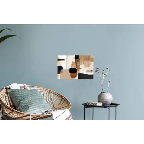 Vlakken - Abstract - Zwart - Strepen Muursticker klein -plant
