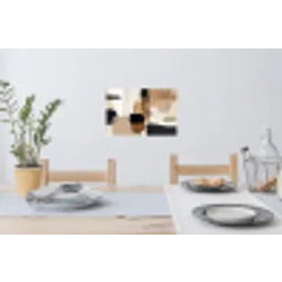 Vlakken - Abstract - Zwart - Strepen Muursticker klein -eettafel