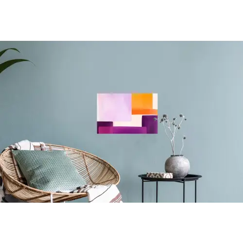 Vlakken - Abstract - Rechthoekig - Oranje Muursticker klein -plant