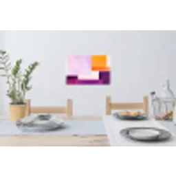 Vlakken - Abstract - Rechthoekig - Oranje Muursticker klein -eettafel