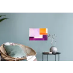 Vlakken - Abstract - Rechthoekig - Oranje Muursticker klein -plant
