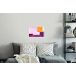 Vlakken - Abstract - Rechthoekig - Oranje Muursticker klein -slaapkamer
