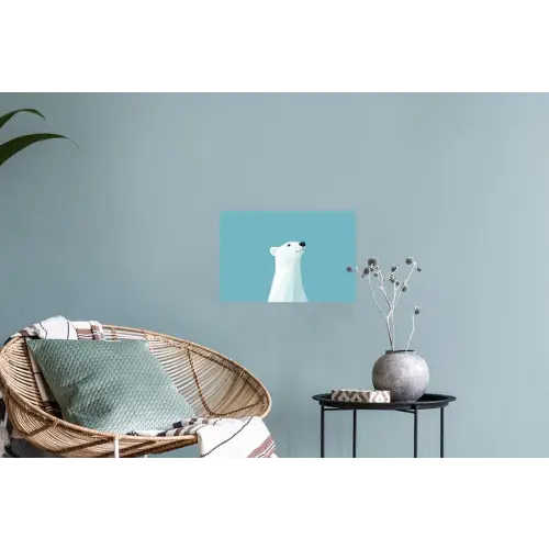 Ijsbeer - Lichtblauw - Minimalistisch Muursticker klein -plant