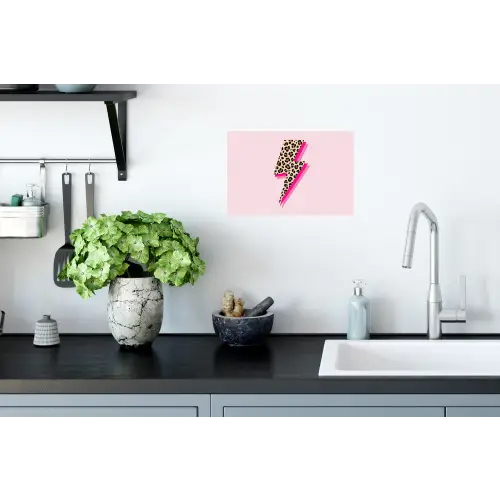 Stippen - Roze - Bliksem Muursticker klein -keuken