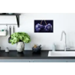 Porselein- Kersen - Delfts - Blauw Muursticker klein -keuken