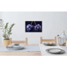 Porselein- Kersen - Delfts - Blauw Muursticker klein -eettafel