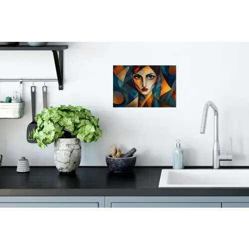 Portret - Abstract - Vormen Muursticker klein -keuken