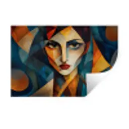 Portret - Abstract - Vormen Muursticker klein -3d