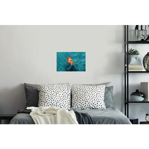 Portret - Klassiek - Blauw Muursticker klein -slaapkamer
