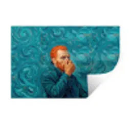 Portret - Klassiek - Blauw Muursticker klein -3d