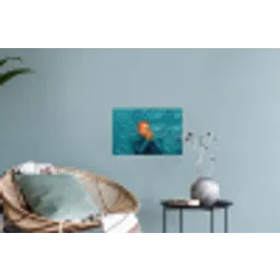 Portret - Klassiek - Blauw Muursticker klein -plant