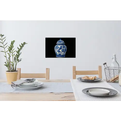 Pot - Delfts Blauw - Bloemen Muursticker klein -eettafel