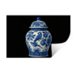 Pot - Delfts Blauw - Bloemen Muursticker klein -3d