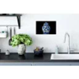 Pot - Delfts Blauw - Bloemen Muursticker klein -keuken
