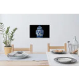 Pot - Delfts Blauw - Bloemen Muursticker klein -eettafel