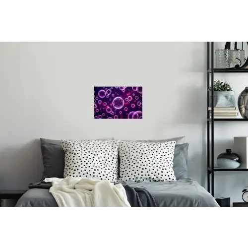 Paars - Bubbels - Schuim Muursticker klein -slaapkamer