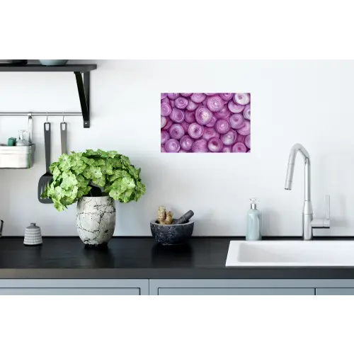 Paars - Uien - Close up Muursticker klein -keuken