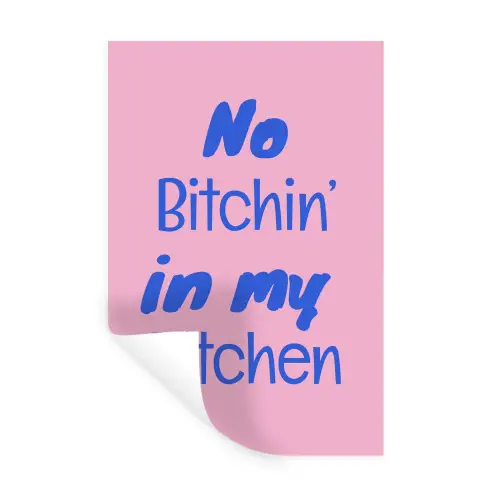 Quote - Blauw - Lettertype - Keuken Muursticker klein -3d