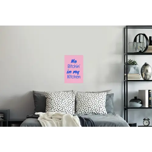 Quote - Blauw - Lettertype - Keuken Muursticker klein -slaapkamer