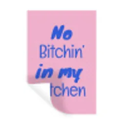 Quote - Blauw - Lettertype - Keuken Muursticker klein -3d