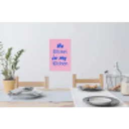 Quote - Blauw - Lettertype - Keuken Muursticker klein -eettafel