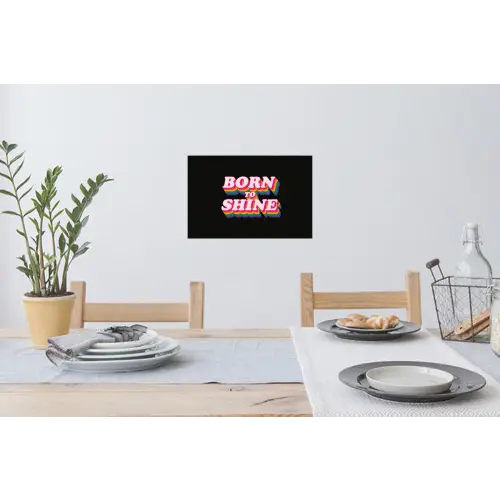 Quote - Regenboog - Roze - Zwart Muursticker klein -eettafel