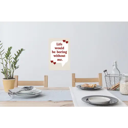 Quote - Tekstballon - Hartjes Muursticker klein -eettafel