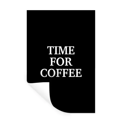 Quotes - Letters - Koffie - Zwart Muursticker klein -3d