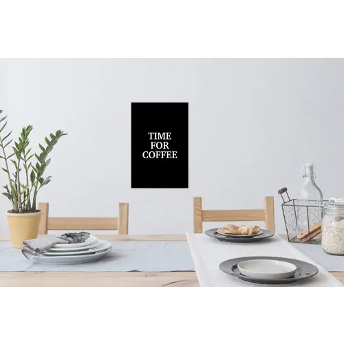 Quotes - Letters - Koffie - Zwart Muursticker klein -eettafel