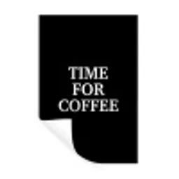 Quotes - Letters - Koffie - Zwart Muursticker klein -3d