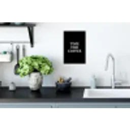 Quotes - Letters - Koffie - Zwart Muursticker klein -keuken