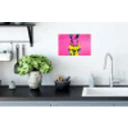 Konijn - Felroze - Sjaal - Abstract Muursticker klein -keuken