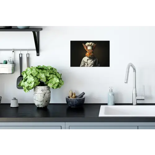 Konijn - Kok - Dier Muursticker klein -keuken