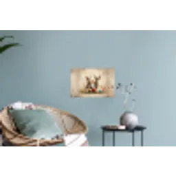 Konijnen - Bloemen - Eieren Muursticker klein -plant
