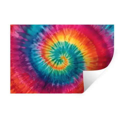 Regenboogkleuren - Tie dye - Muursticker klein -3d