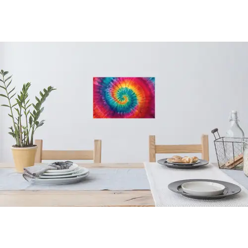 Regenboogkleuren - Tie dye - Muursticker klein -eettafel